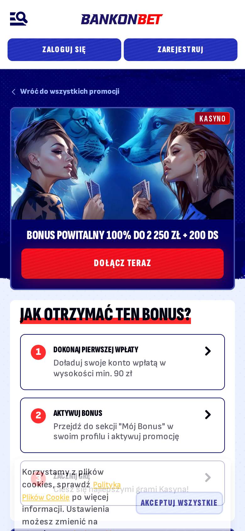 Bankonbet — strona promocji