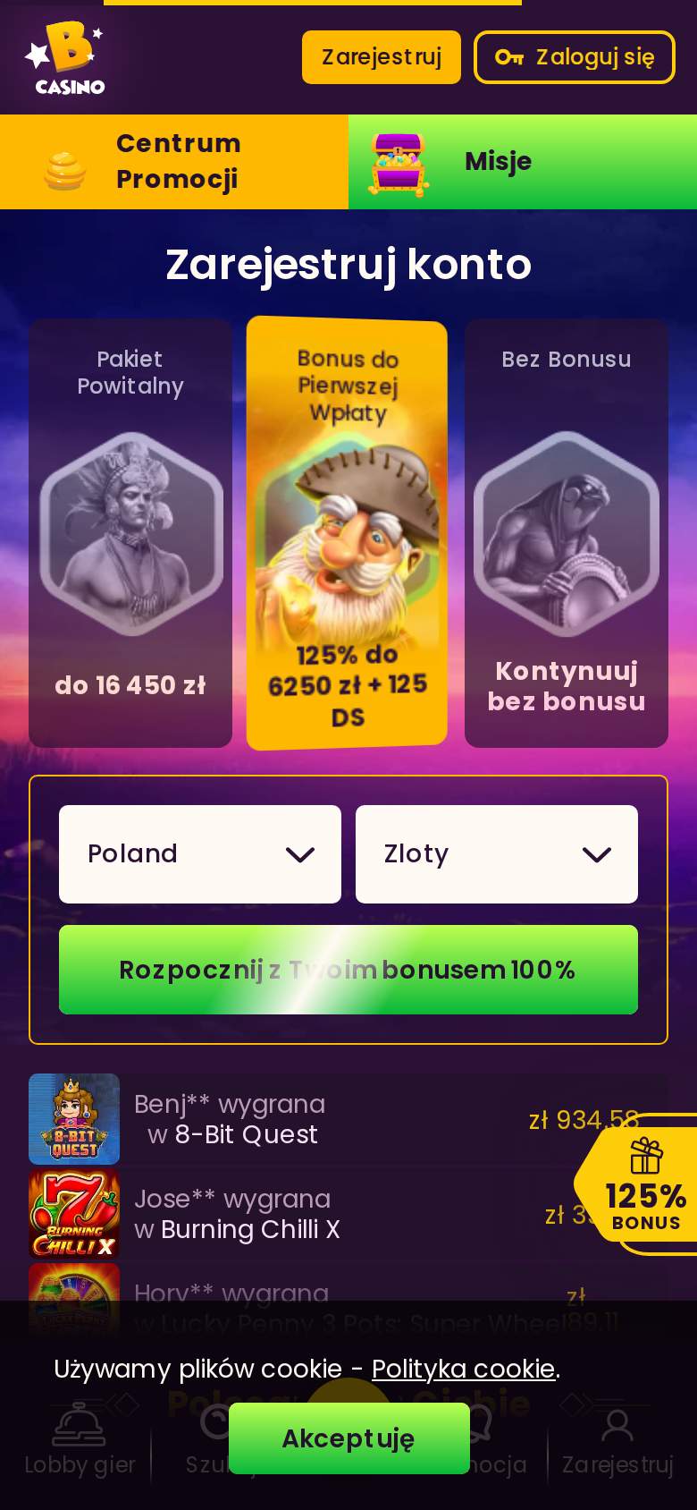 Bison Casino — strona główna