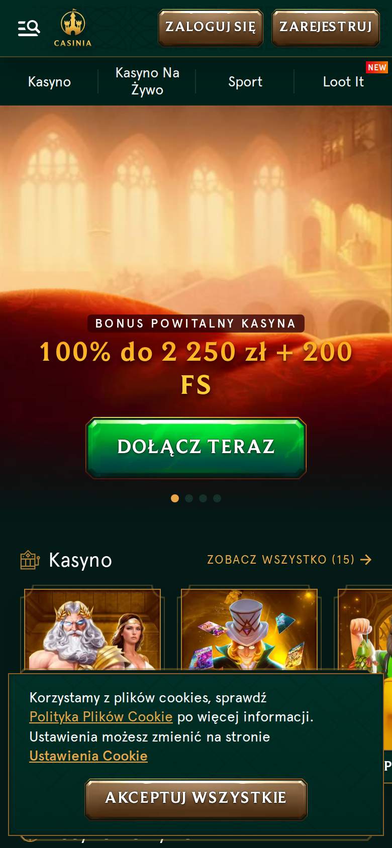 Casinia — strona główna