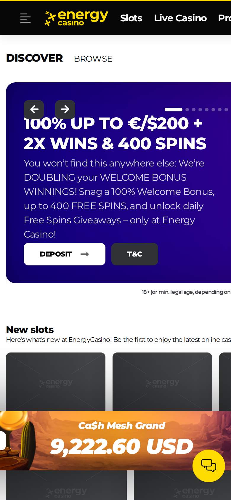Energy Casino — strona główna