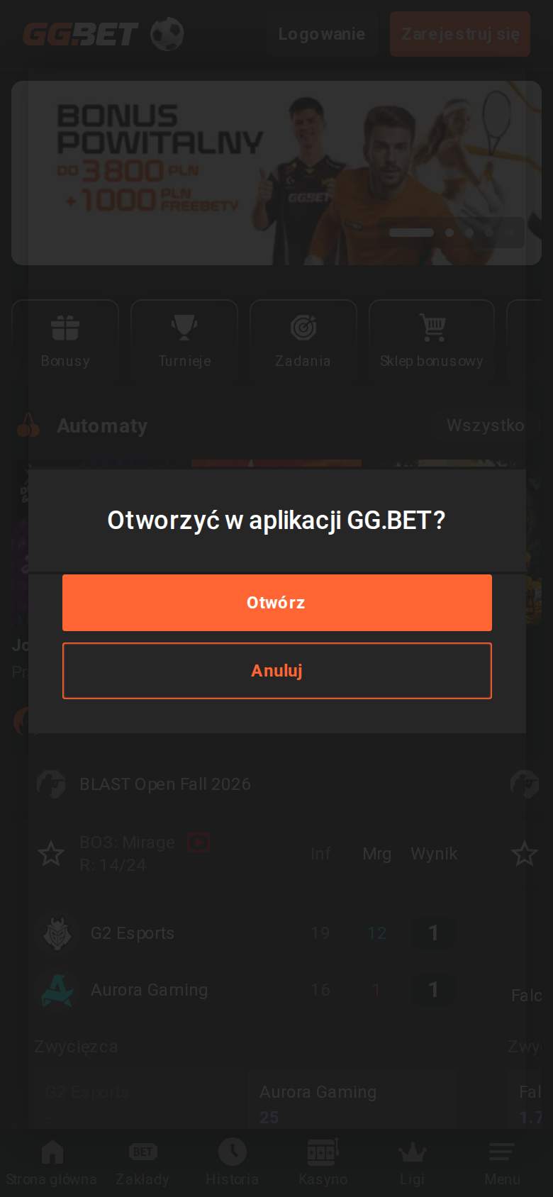 GGbet — strona główna